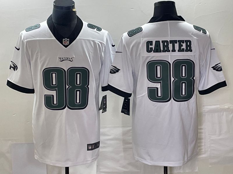 Men Philadelphia Eagles #98 Carter Whitte Nike Vapor Limited NFL Jersey style 1